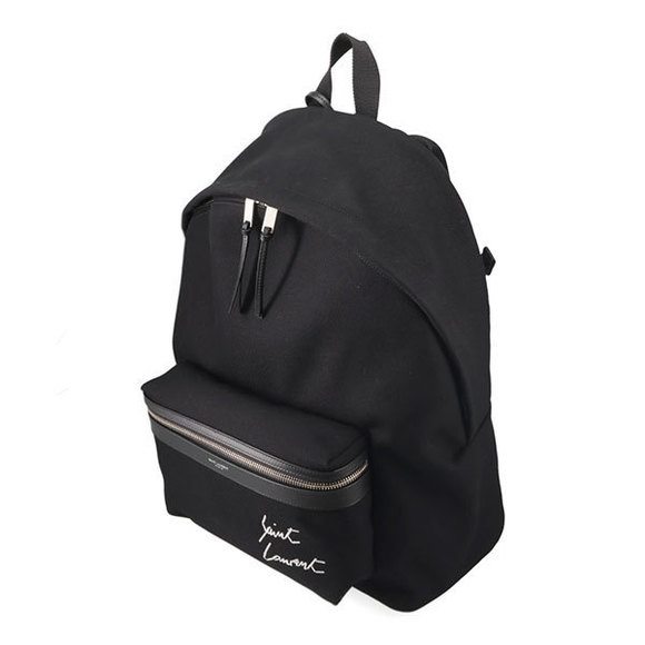 Saint Laurent Canvas Leather Backpack Black - Picture 2 of 4